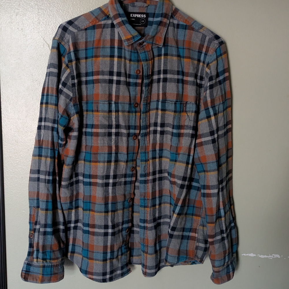 Express Men's Multicolor Plaid Shirt